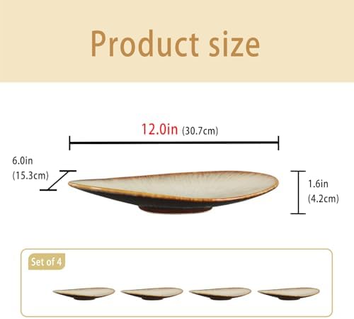insong Dafa Ceramic Dinner Plate Set of 4 Medium Dinner Plates for Entertaining Guests, Suitable for Desserts, alternate view