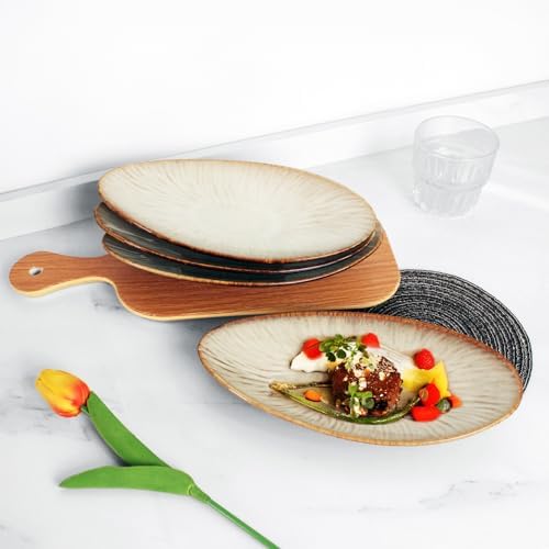 insong Dafa Ceramic Dinner Plate Set of 4 Medium Dinner Plates for Entertaining Guests, Suitable for Desserts, alternate view