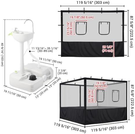 InstaHibit 10x10FT Pop Up Canopy Mesh Sidewalls & 17L Portable Hand Wash in 10x10FT, alternate view 3