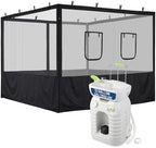 InstaHibit 10x10FT Pop Up Canopy Mesh Sidewalls & 45L Portable Hand Wash in 10x10FT