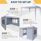 Instant 10x10 Pop Up Canopy Tent, Heavy Duty Waterproof Folding Party Tent Equipped with 4 Removable Sidewalls, alternate