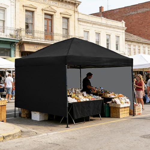 Instant Canopy Sidewalls for 10x10 Pop Up Canopy 3PCS in Black, alternate view 2