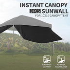 Instant Canopy Sidewalls for 10x10 Pop Up Canopy 3PCS in Black, alternate view 4