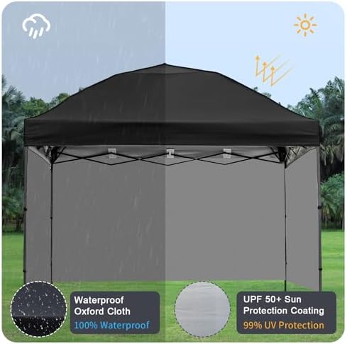 Instant Canopy Sidewalls for 10x10 Pop Up Canopy 3PCS in Black, alternate view 5