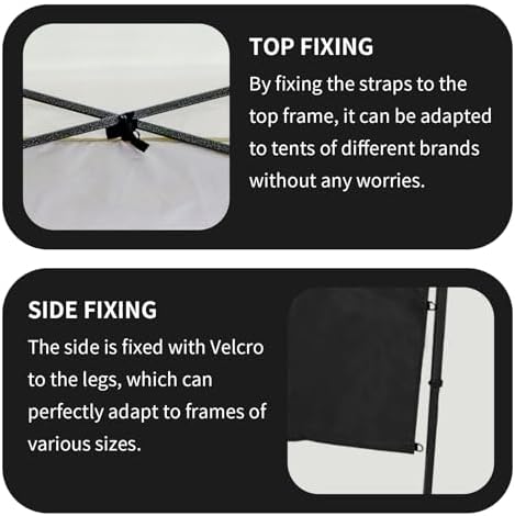 Instant Canopy Sidewalls for 10x10 Pop Up Canopy 3PCS in Black, alternate view 6