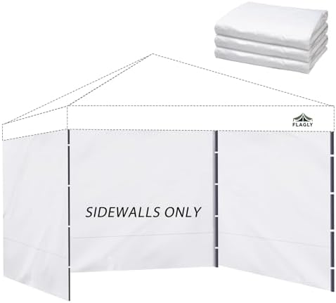 Instant Canopy Sidewalls for Pop Up Canopy Tent, 300D Waterproof Material for Outdoor Events, Vendor Booths, and