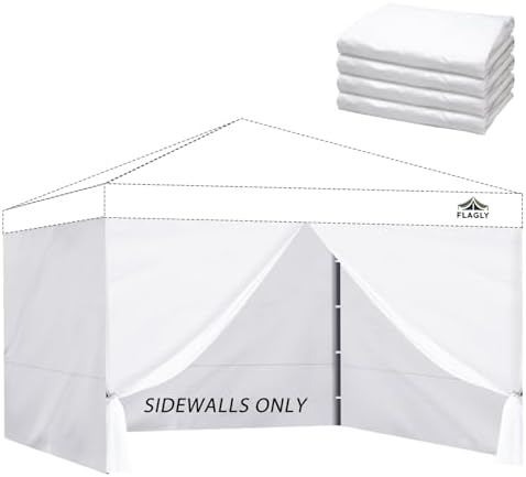 Instant Canopy Sidewalls for Pop Up Canopy Tent, 300D Waterproof Material for Outdoor Events, Vendor Booths, and