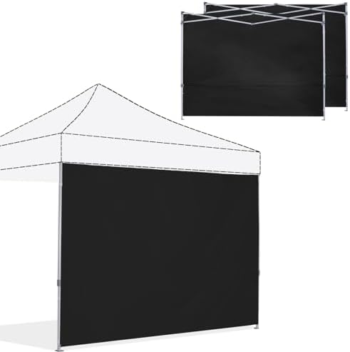 Instant Canopy SunWall 10x10 FT, 3 Pack Sidewall Only, Black in 10x10 FT in Black