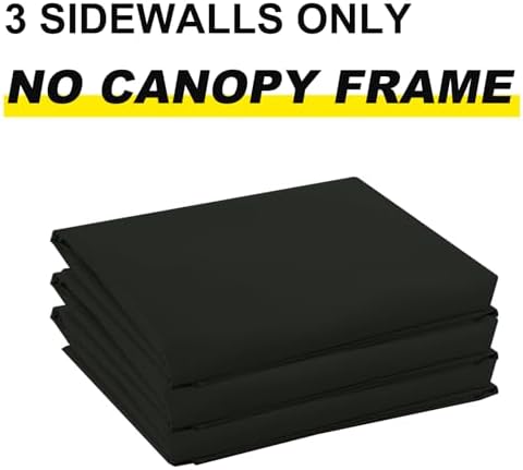 Instant Canopy SunWall 10x10 FT, 3 Pack Sidewall Only, Black in 10x10 FT in Black, alternate view 3