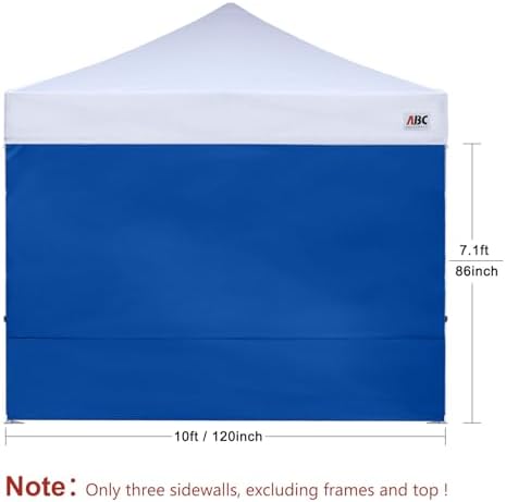 Instant Canopy SunWall 10x10 FT, 3 Pack Sidewall Only, Royal Blue in 10x10 FT in Royal Blue, alternate view 2