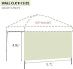 Instant Canopy Tent SideWalls Waterproof Sunwalls for 10x10 Pop Up CanopyTent, 300D Polyester Canopy Walls 3Pack, alternate
