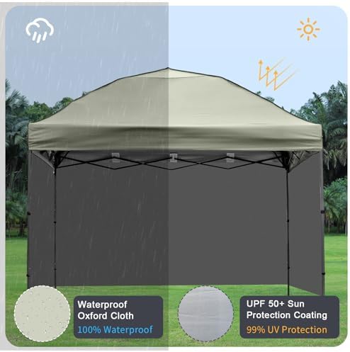 Instant Canopy Tent SideWalls Waterproof Sunwalls for 10x10 Pop Up CanopyTent, 300D Polyester Canopy Walls 3Pack, alternate