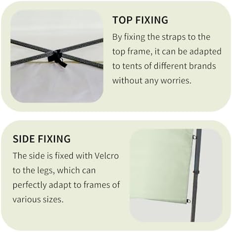 Instant Canopy Tent SideWalls Waterproof Sunwalls for 10x10 Pop Up CanopyTent, 300D Polyester Canopy Walls 3Pack, alternate