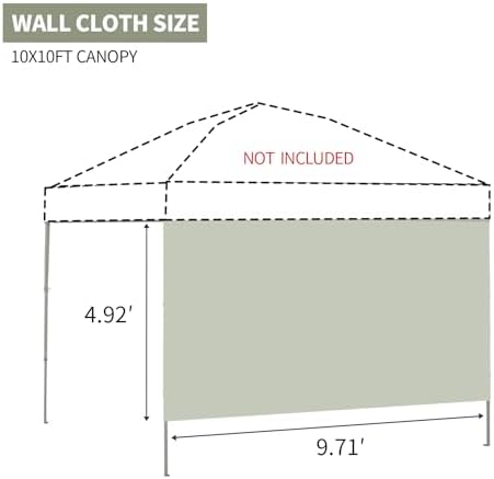 Instant Canopy Tent SideWalls Waterproof Sunwalls for 10x10 Pop Up CanopyTent, 300D Polyester Canopy Walls, alternate view 3