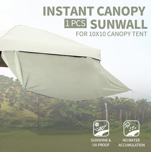 Instant Canopy Tent SideWalls Waterproof Sunwalls for 10x10 Pop Up CanopyTent, 300D Polyester Canopy Walls, alternate view 4