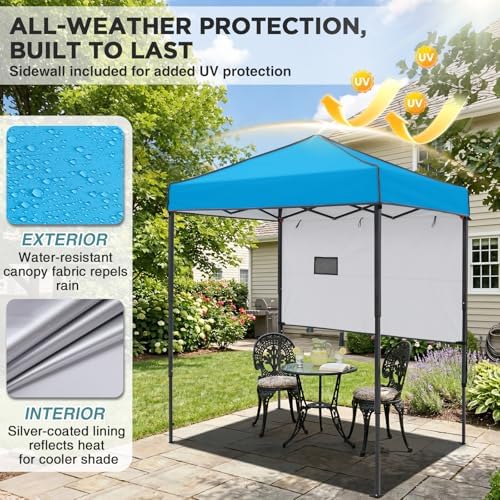 Instant Pop Up Canopy with Adjustable Sun Wall 6x4, Straight Lightweight Compact Portable Tent with Carry Bag, alternate view