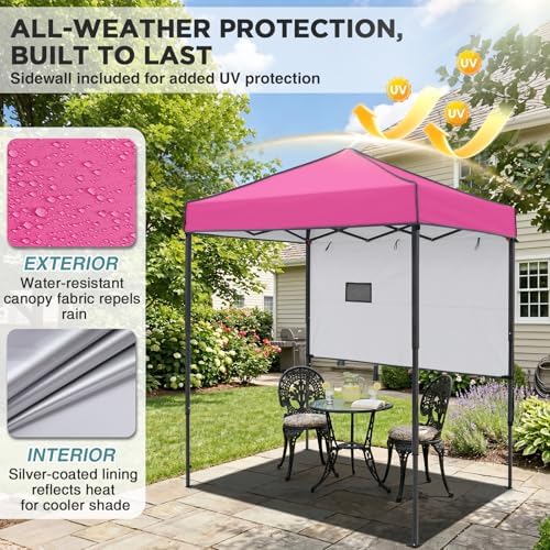 Instant Pop Up Canopy with Adjustable Sun Wall 6x4, Straight Lightweight Compact Portable Tent with Carry Bag, alternate view