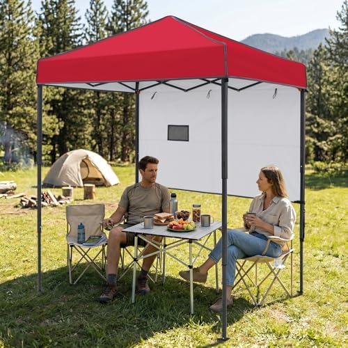 Instant Pop Up Canopy with Adjustable Sun Wall 6x4, Straight Lightweight Compact Portable Tent with Carry Bag, alternate view
