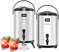 Insulated Beverage Dispenser, 3.2 Gal/12L Stainless Steel Thermal Drink Server with Spigot & Temp Display