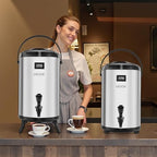 Insulated Beverage Dispenser, 3.2 Gal/12L Stainless Steel Thermal Drink Server with Spigot & Temp Display, alternate view 2