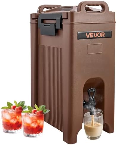 Insulated Beverage Dispenser, 5 Gal/19L Hot and Cold Beverage Server with Spigot & Handle, Food-Grade Thermal