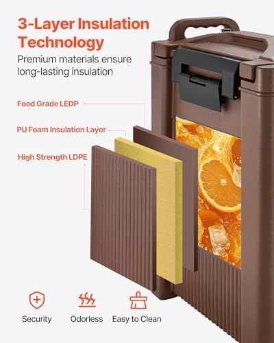 Insulated Beverage Dispenser, 5 Gal/19L Hot and Cold Beverage Server with Spigot & Handle, Food-Grade Thermal, alternate view