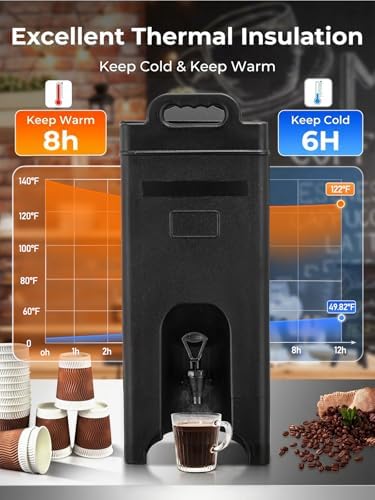 Insulated Beverage Dispenser 5 Gal, Commercial Hot/Cold Drink Dispenser, alternate view 3