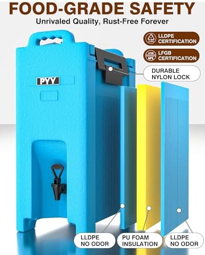 Insulated Beverage Dispenser 5 Gallon - Hot and Cold Drink Container with Handles, Thermal Drink Dispenser, alternate view 4
