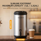 Insulated Beverage Dispenser - 75 Cup Hot & Cold Coffee Urn for Catering - 12L/3.2 Gal Stainless Steel Drink, alternate view