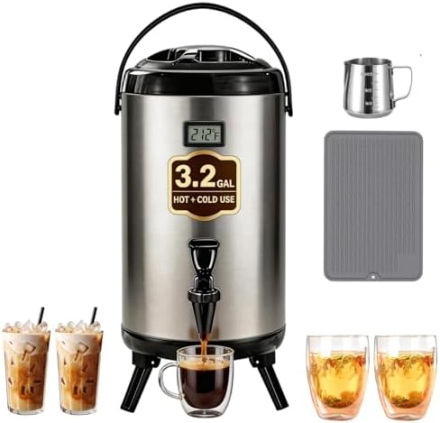 Insulated Beverage Dispenser- Cold & Hot Drink Beverage for Catering, Gallon Thermal Hot Beverage Dispenser with