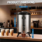 Insulated Beverage Dispenser- Cold & Hot Drink Beverage for Catering, Gallon Thermal Hot Beverage Dispenser with, alternate