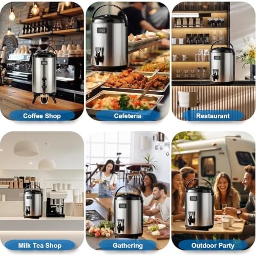 Insulated Beverage Dispenser- Cold & Hot Drink Beverage for Catering, Gallon Thermal Hot Beverage Dispenser with, alternate
