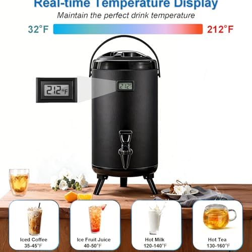 Insulated Beverage Dispenser- Cold & Hot Drink Beverage for Catering, Gallon Thermal Hot Beverage Dispenser with, alternate