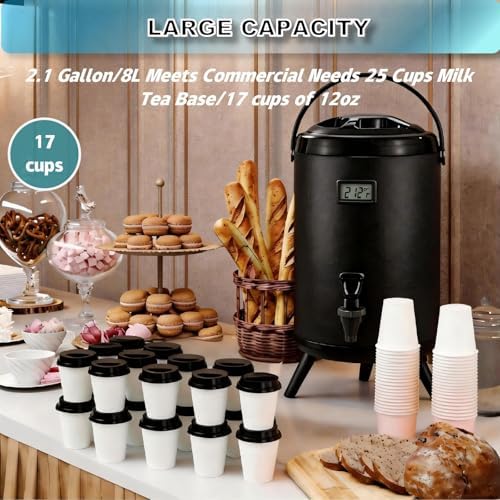 Insulated Beverage Dispenser- Cold & Hot Drink Beverage for Catering, Gallon Thermal Hot Beverage Dispenser with, alternate