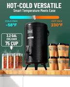 Insulated Beverage Dispenser Stainless Steel Black 3.2 Gal, 1 Pack, alternate view 2
