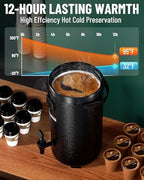 Insulated Beverage Dispenser Stainless Steel Black 3.2 Gal, 1 Pack, alternate view 3