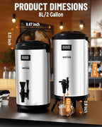 Insulated Beverage Dispenser Stainless Steel Silver 2 Gal, 1Pack, alternate view 5