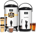 Insulated Beverage Dispenser Stainless Steel Silver 3.2 Gal,2 Pack