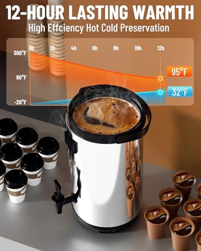 Insulated Beverage Dispenser Stainless Steel Silver 3.2 Gal,2 Pack, alternate view 5