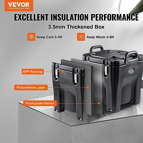 Insulated Food Carrier, 32Qt Capacity Stackable Hot Box for Catering w/Stainless Steel Barrel, Top Load LLDPE, alternate view