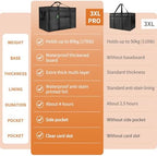 Insulated Food Delivery Bag with Hard Baseboard, XXXL, Black, 1 Pack in Black, alternate view 3