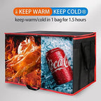 Insulated Food Delivery Bag with Hard Bottom, 3XL, Black-Red, 1PK, alternate view 3