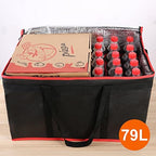 Insulated Food Delivery Bag with Hard Bottom, 3XL, Black-Red, 1PK, alternate view 5