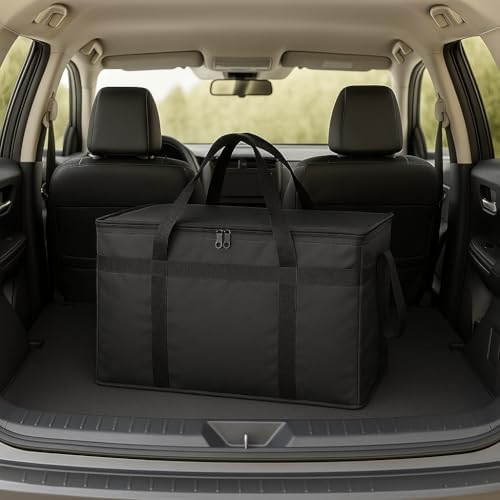 Insulated Food Delivery Bag with Hard Bottom, XXXL, Black, 2 Pack in Black, alternate view 7