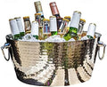 Insulated Hammered Stainless Steel Beverage Tub & Ice Bucket, 12QT