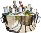 Insulated Hammered Stainless Steel Beverage Tub & Ice Bucket, 12QT