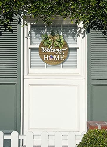 Interchange Welcome Sign Front Door Wreaths for Spring Fall Summer Winter, alternate view 6