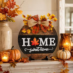 Interchangeable Welcome Sign for Front Door with 4 Seasonal Wreath and 14 Changeable Icons, Home Sweet Home for, alternate