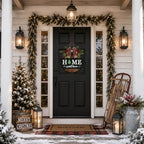 Interchangeable Welcome Sign for Front Door with 4 Seasonal Wreath and 14 Changeable Icons, Home Sweet Home for, alternate