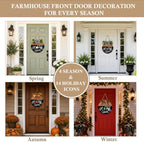 Interchangeable Welcome Sign for Front Door with 4 Seasonal Wreath and 14 Changeable Icons, Bless This Home for, alternate